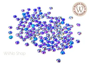 4mm AB Violet Blue Round Point Top Acrylic Rhinestone - 50 pcs