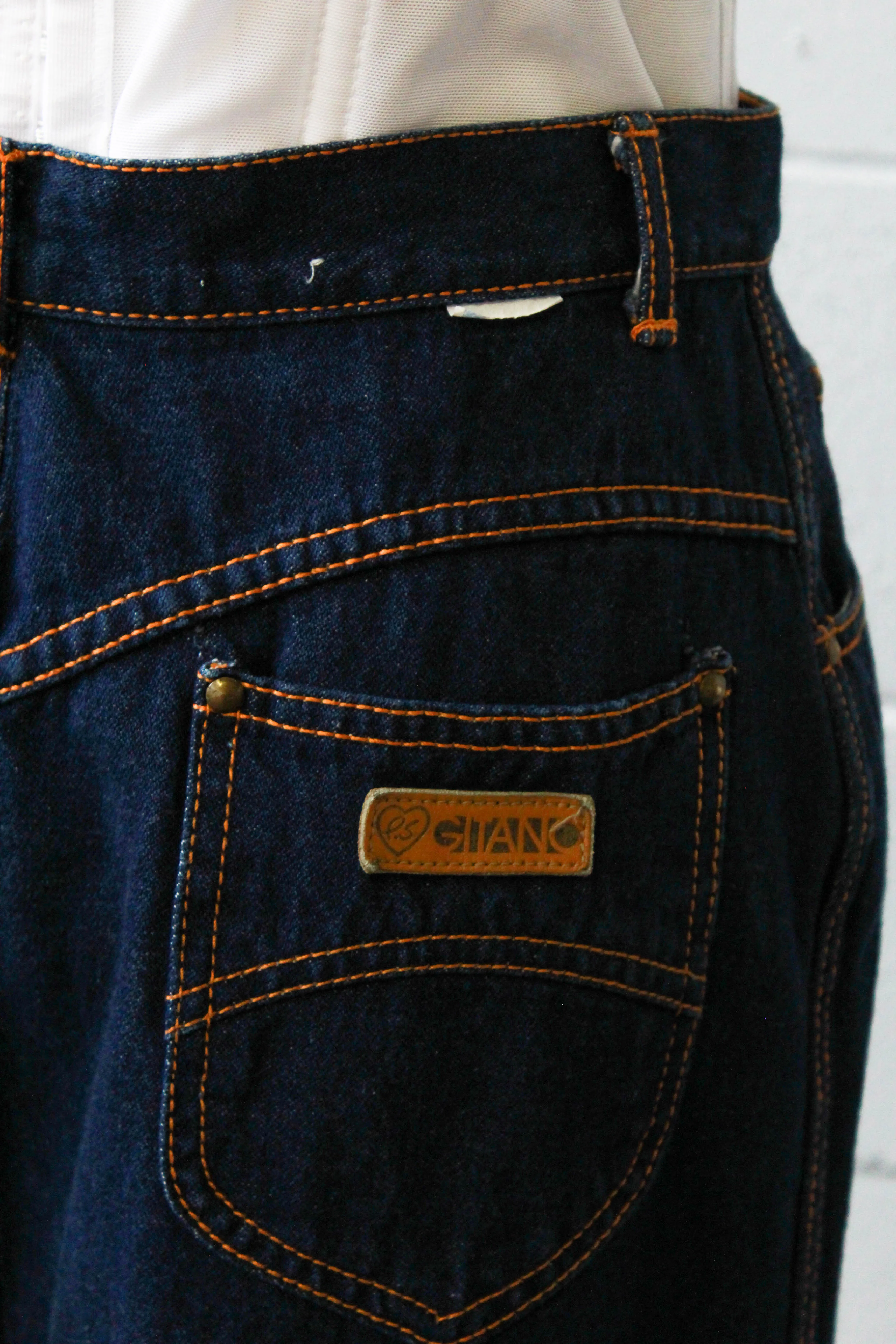 80s Gitano Dark Wash Denim Skirt, Waist 28"