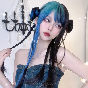 Aqua Black Lolita Long Wig