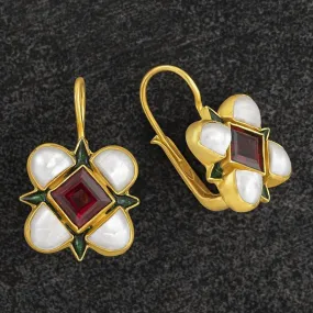 Ariel Garnet and Pearl Earrings