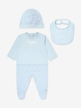 Baby Boys 3 Piece Babygrow Gift Set in Blue