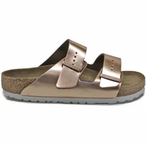 Birkenstock Arizona Metallic Copper Women Leather Soft Footbed Open-Back Sandals - UK 5.5