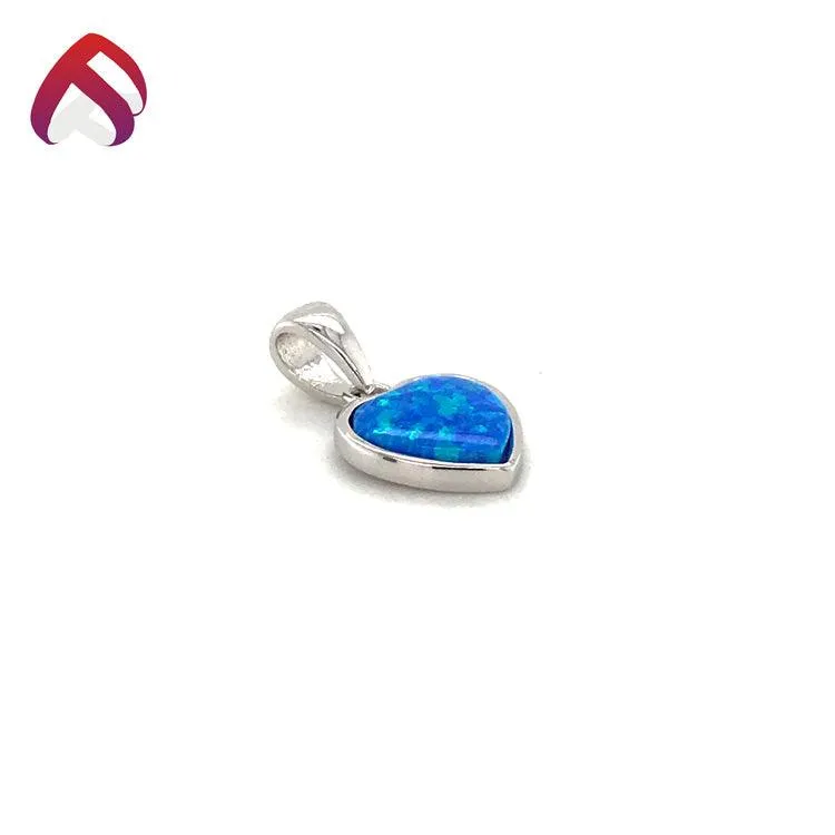 Blue Opal Heart Necklace