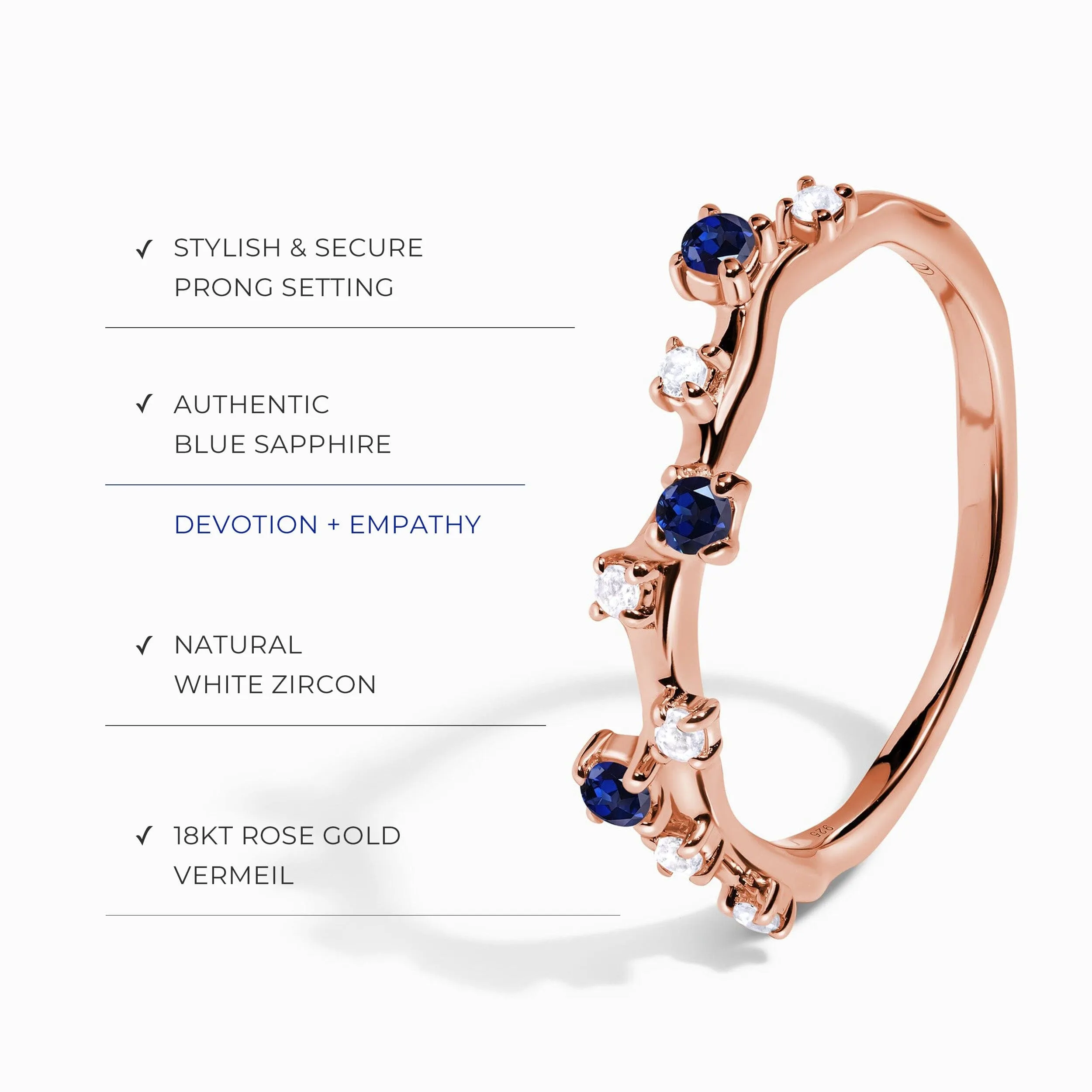 Blue Sapphire Ring - Stardust Band