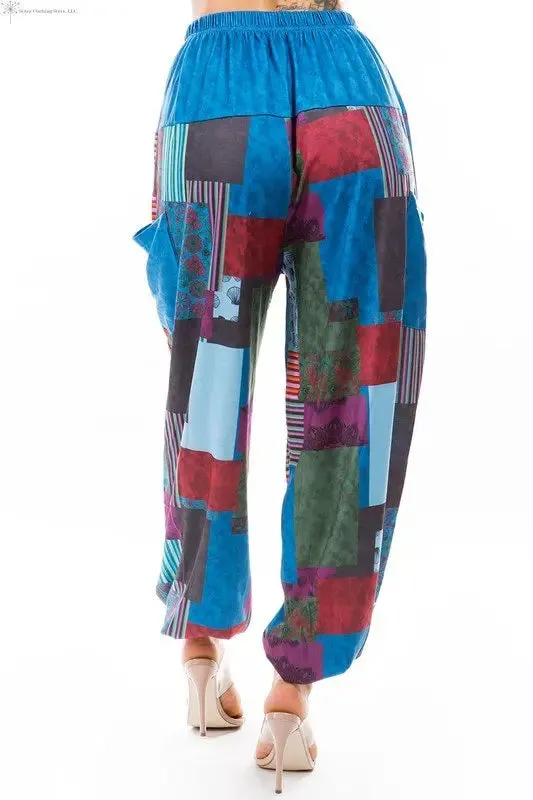 Bohemiam Harem Pants Multicolor Patch