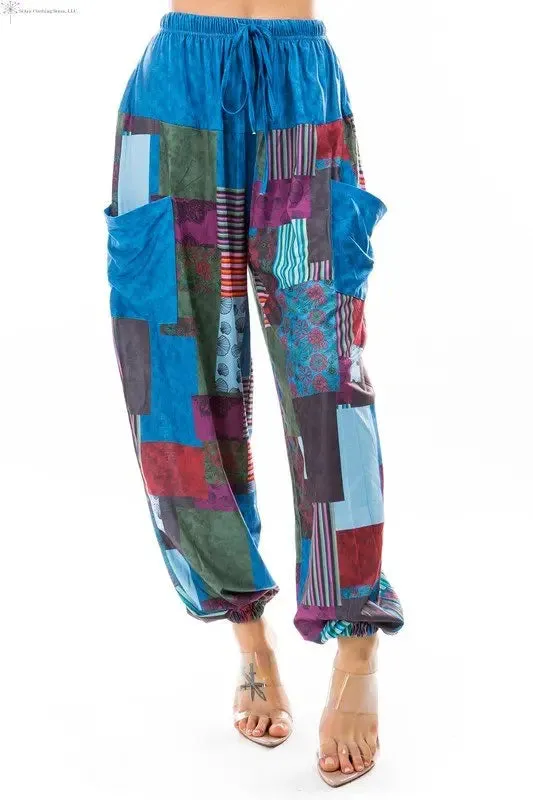 Bohemiam Harem Pants Multicolor Patch