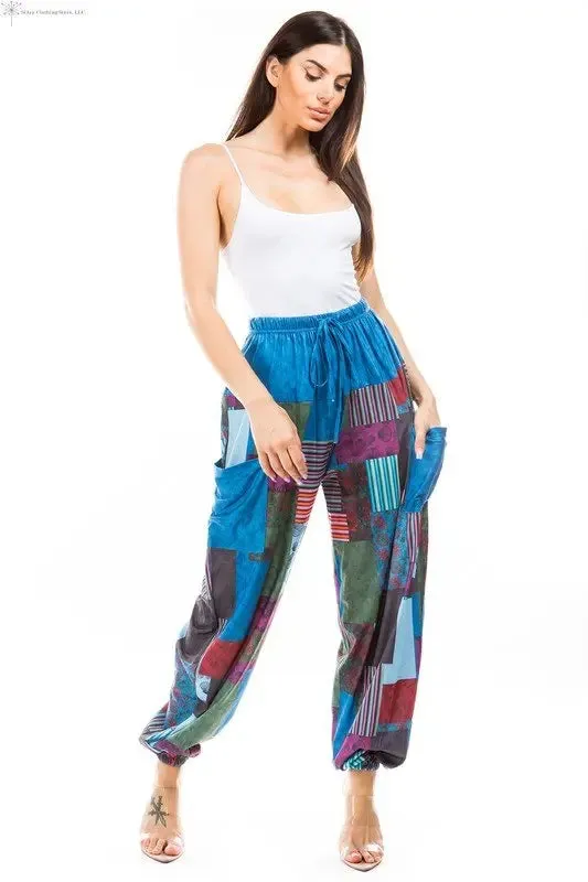 Bohemiam Harem Pants Multicolor Patch