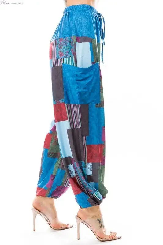 Bohemiam Harem Pants Multicolor Patch