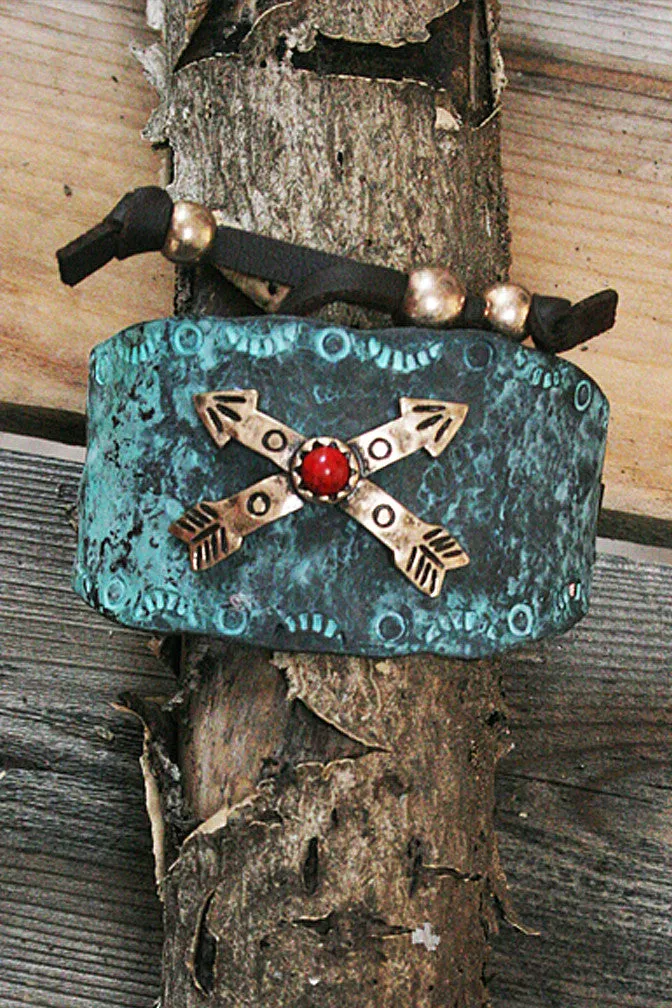 Crossed Arrows Metal Adjustable Bracelet