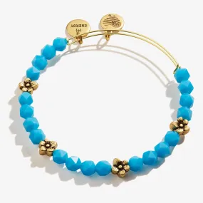 Daisy Beaded Bangle Bracelet, Spring Sky Blue