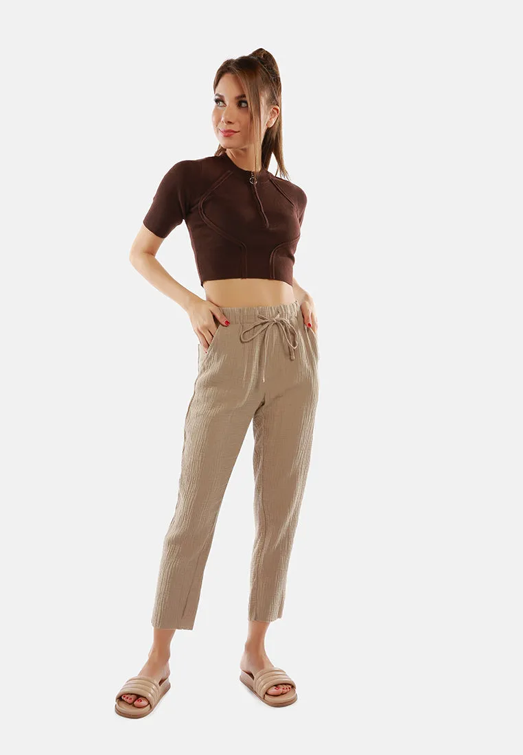 Drawstring Narrow Bottom Summer Pants