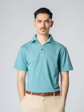 Ezio Polo Shirt - Turquoise One-Piece Collar