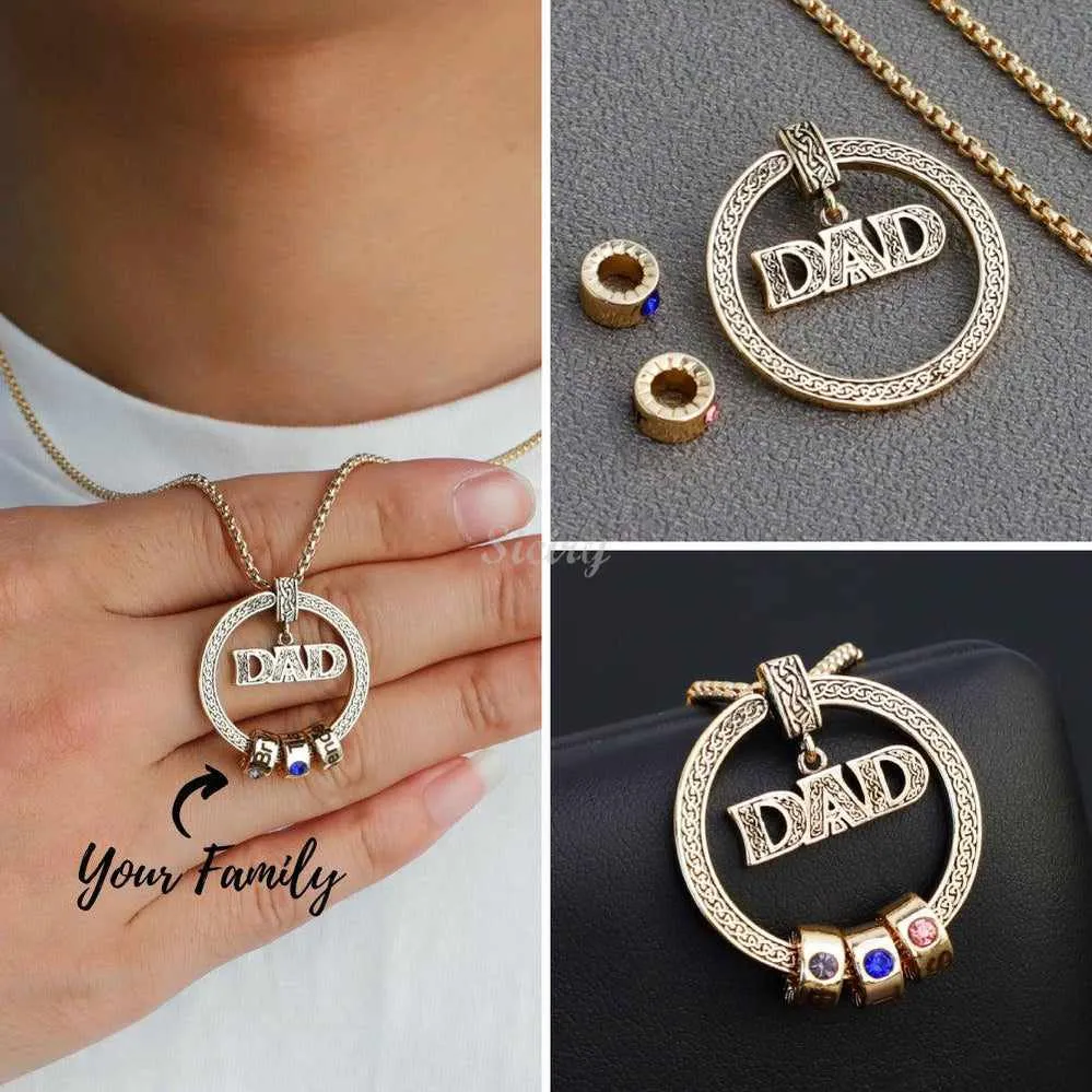 Father's Day Gift Personalized Circle Pendant