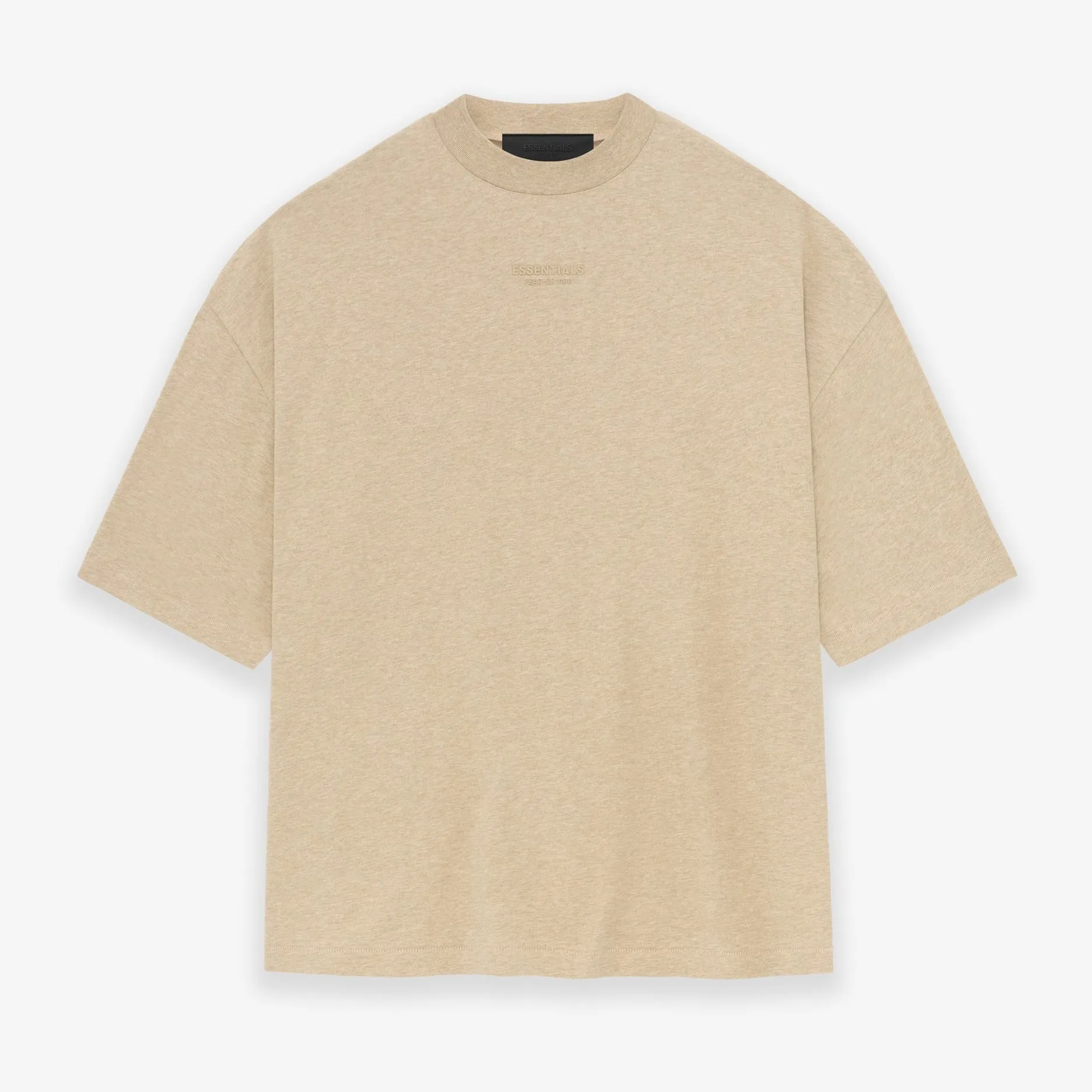 Fear of God Essentials Applique Logo Drop Shoulder Tee Gold Heather (Oversized)