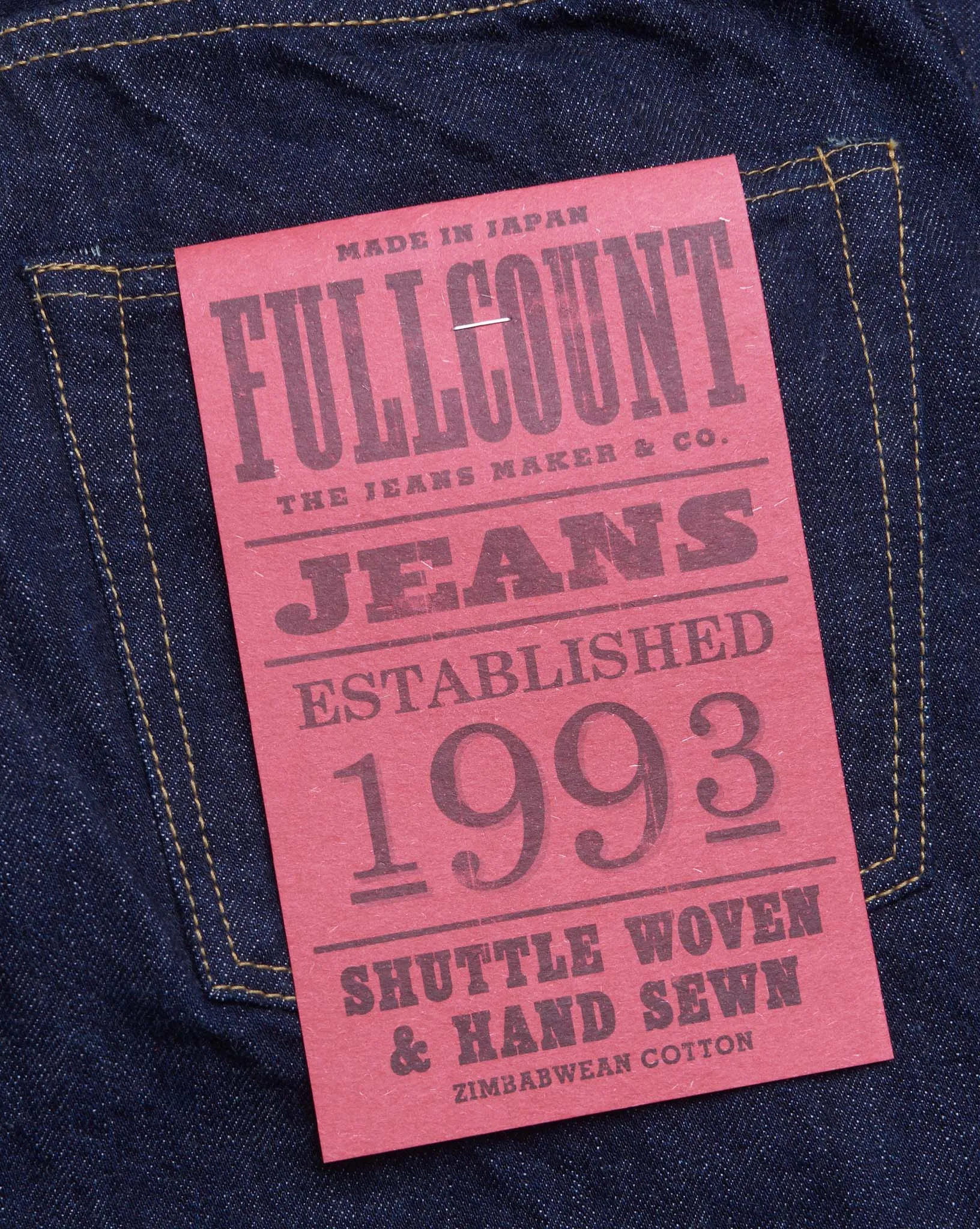 Fullcount 1110 Tapered Selvedge Denim - 13.7oz