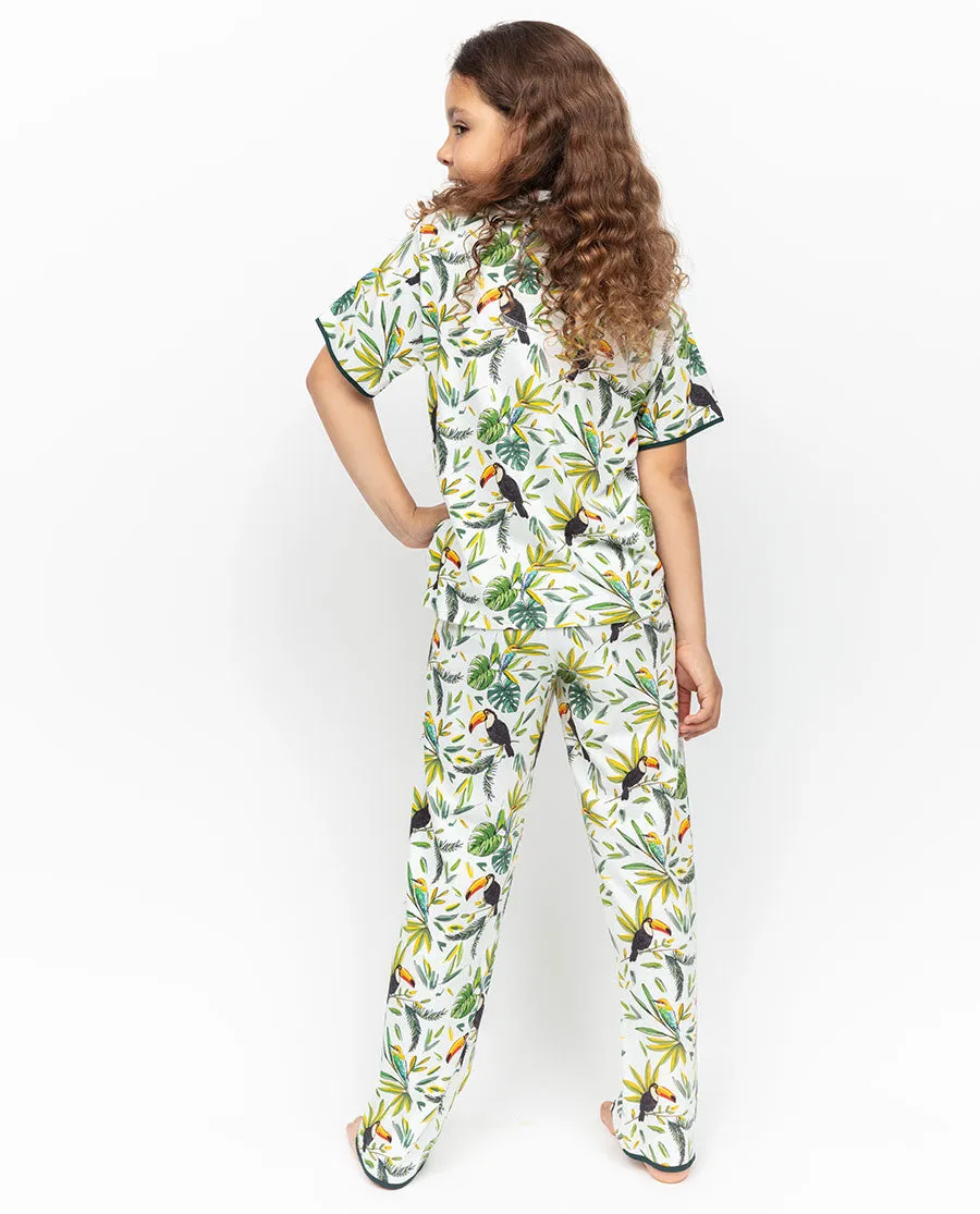 Gabrielle Girls Toucan Printed Jersey Pyjama Set