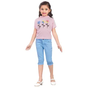 Girls applique Print T-shirt