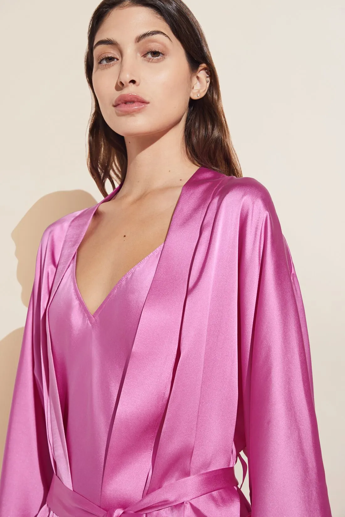 Inez Washable Silk Short Robe