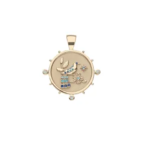 JW x House of Harris JOY Small Lovebird Pendant Coin in Solid Gold