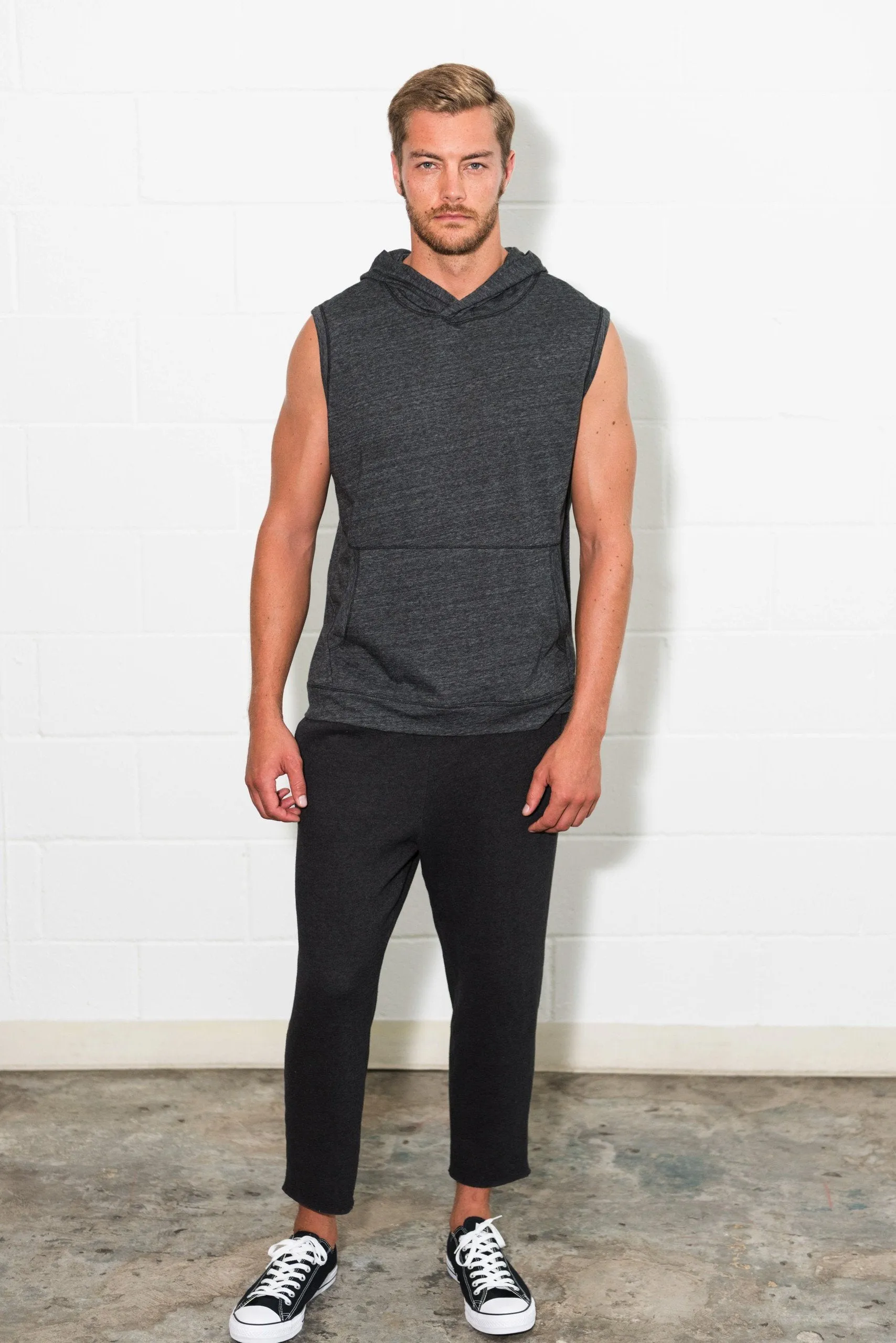 Men's Sleeveless Tri-Blend Hoodie