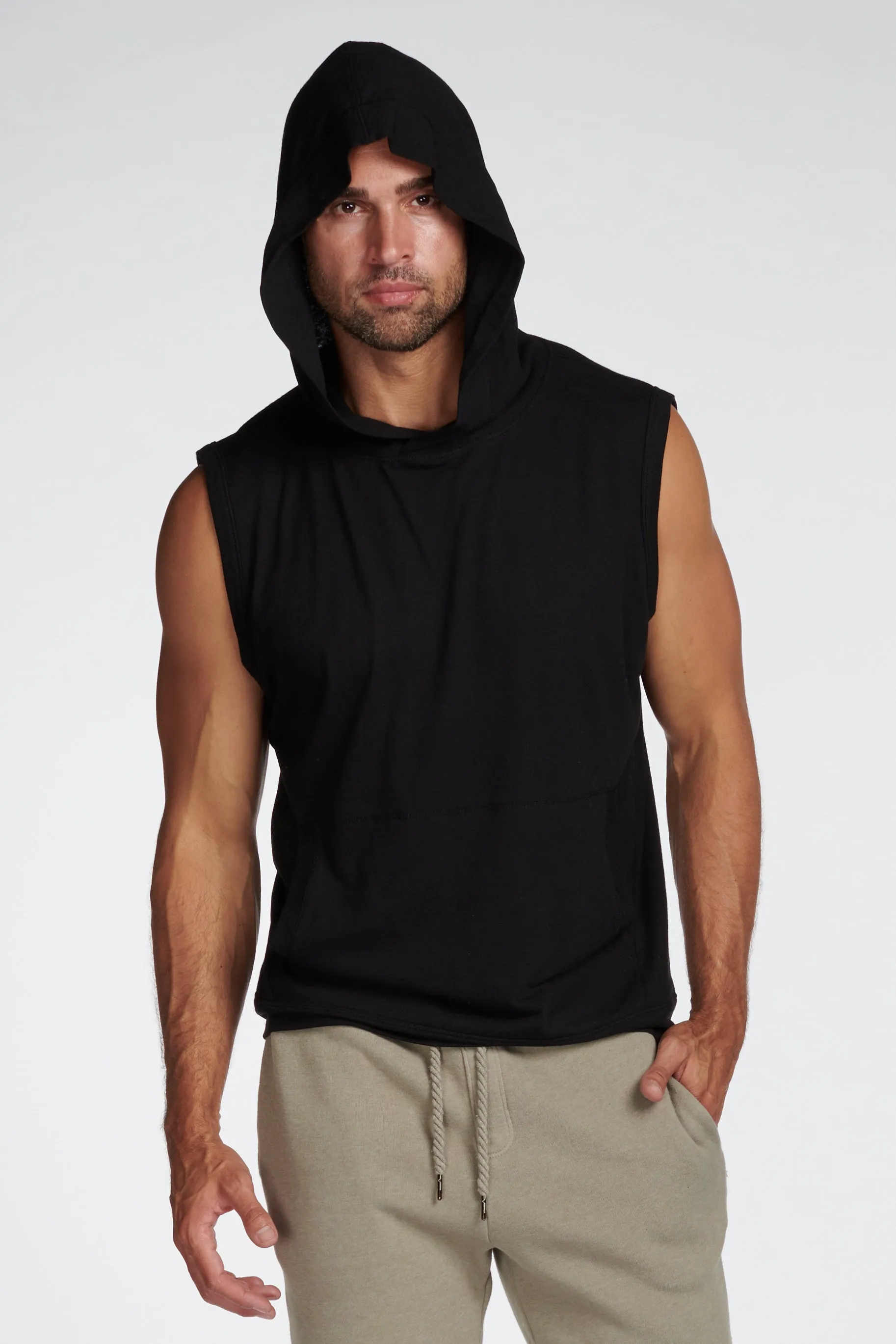 Men's Sleeveless Tri-Blend Hoodie