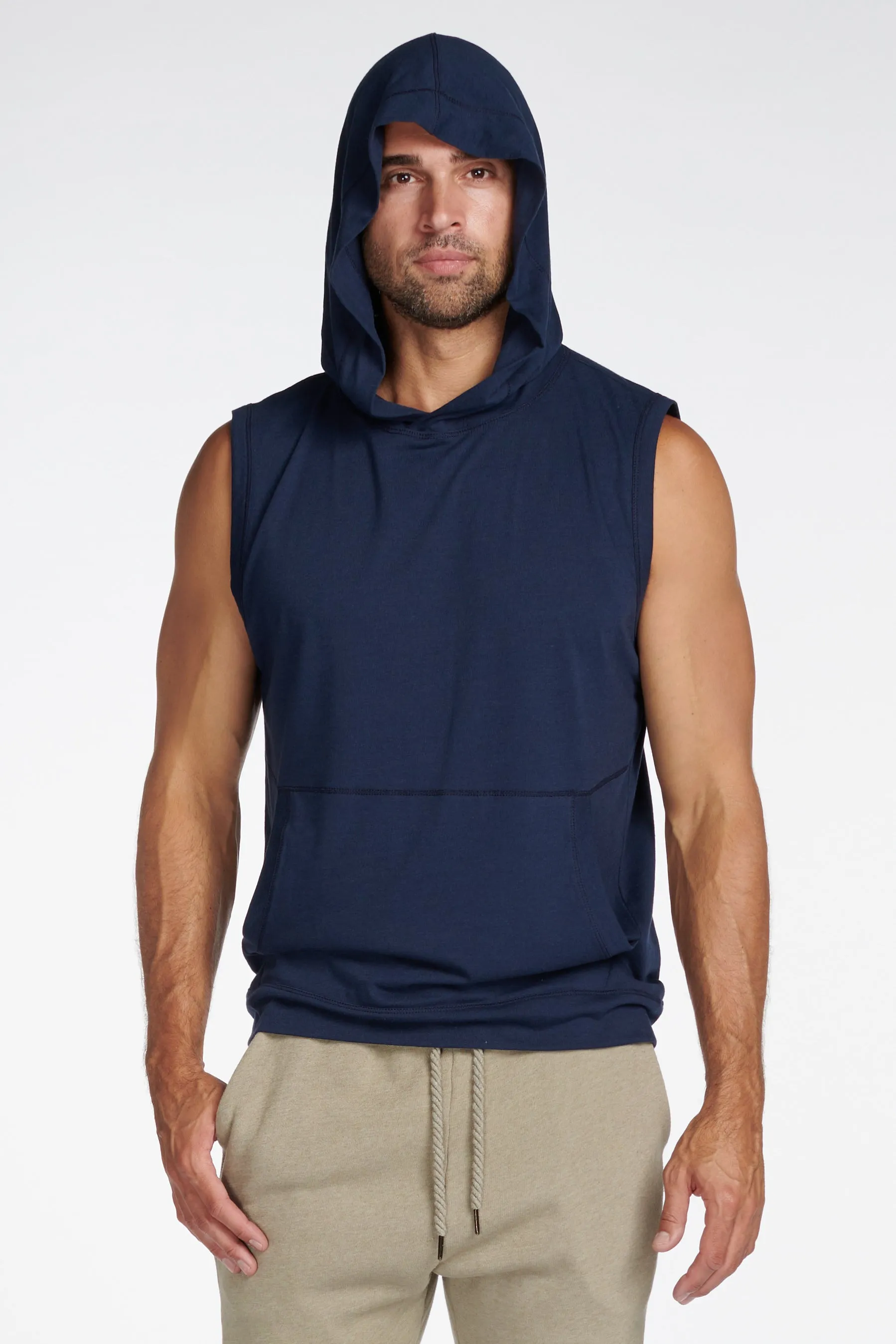 Men's Sleeveless Tri-Blend Hoodie