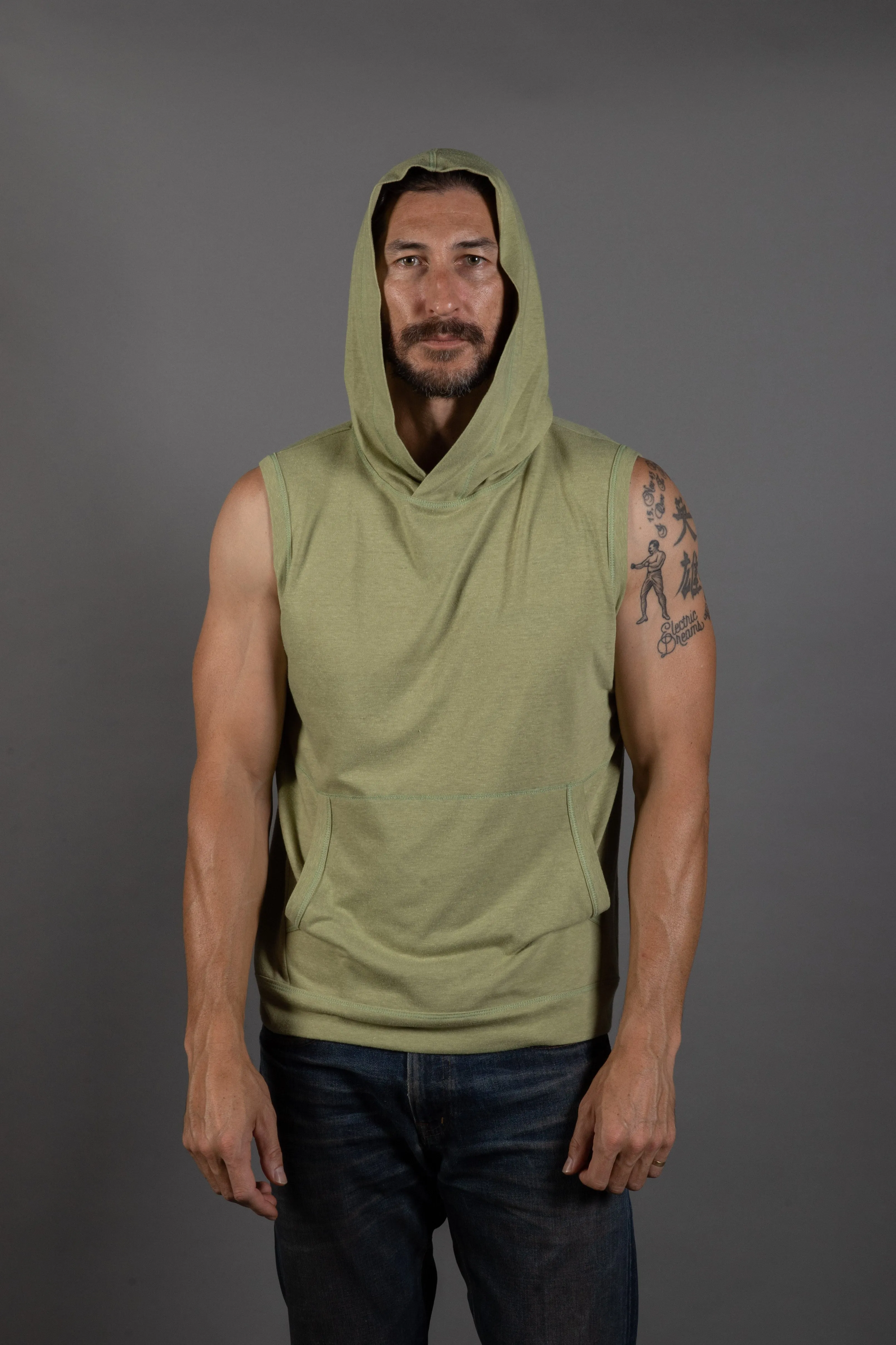 Men's Sleeveless Tri-Blend Hoodie