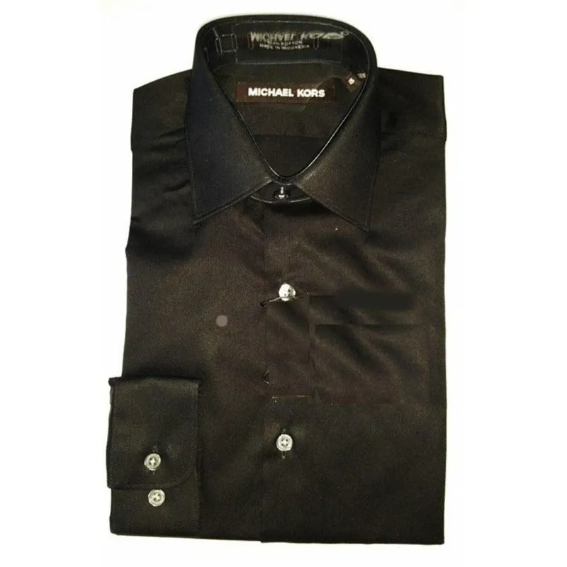 Michael Kors Boys Black Cotton Dress Shirt_ Z0003