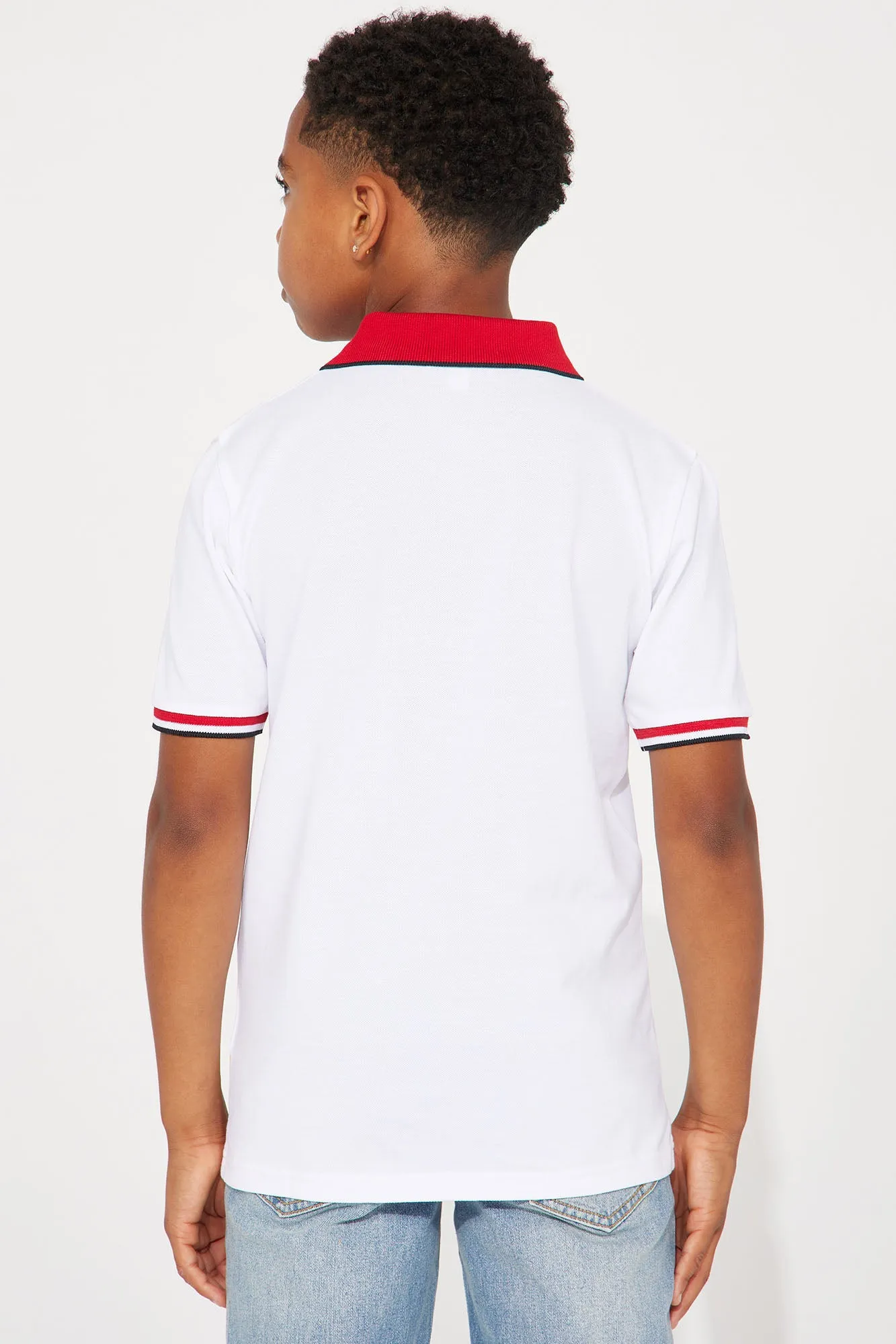 Mini Luis Pique Polo - White