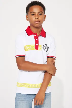 Mini Luis Pique Polo - White