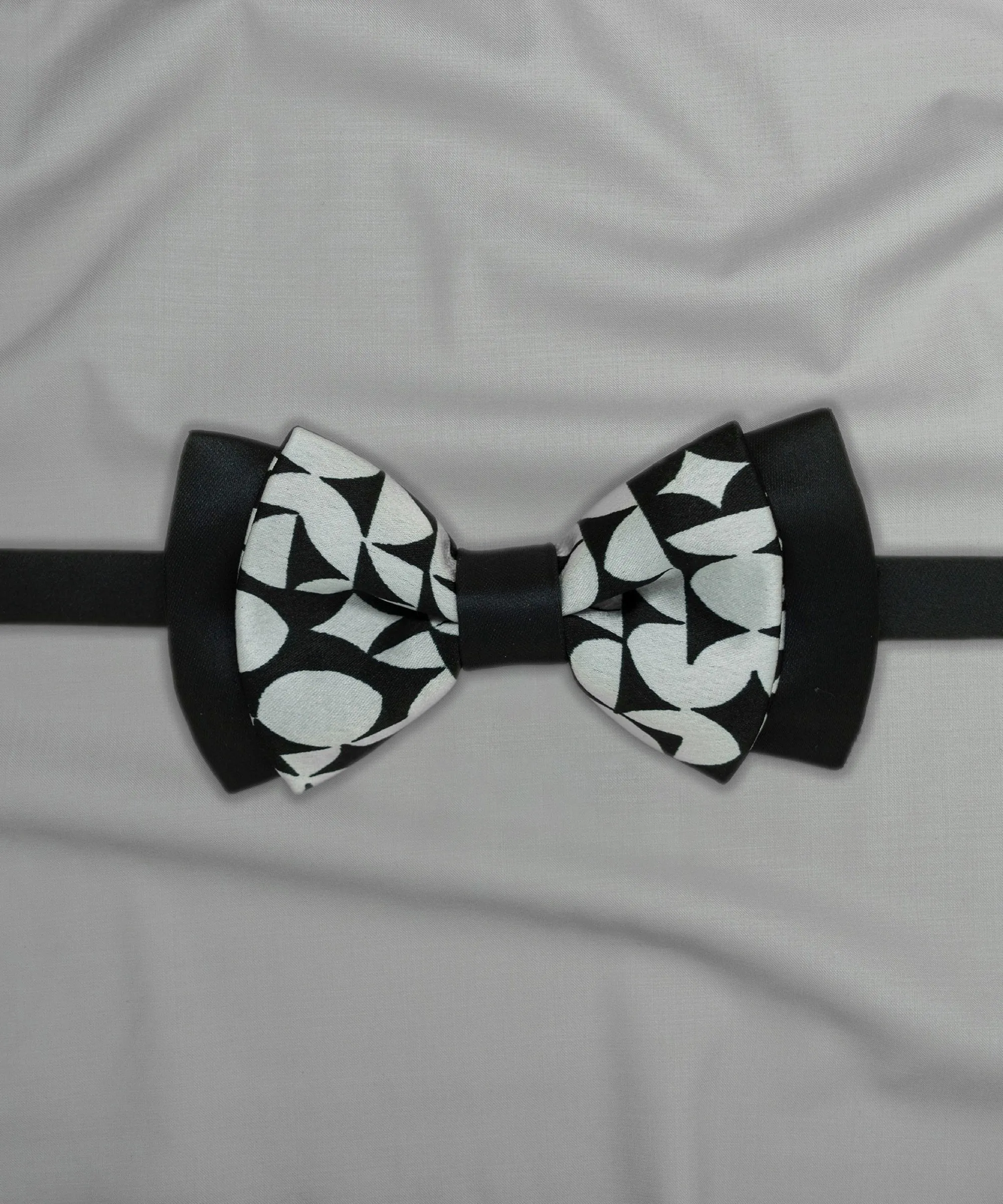 Monochrome Black Geometric Bowtie