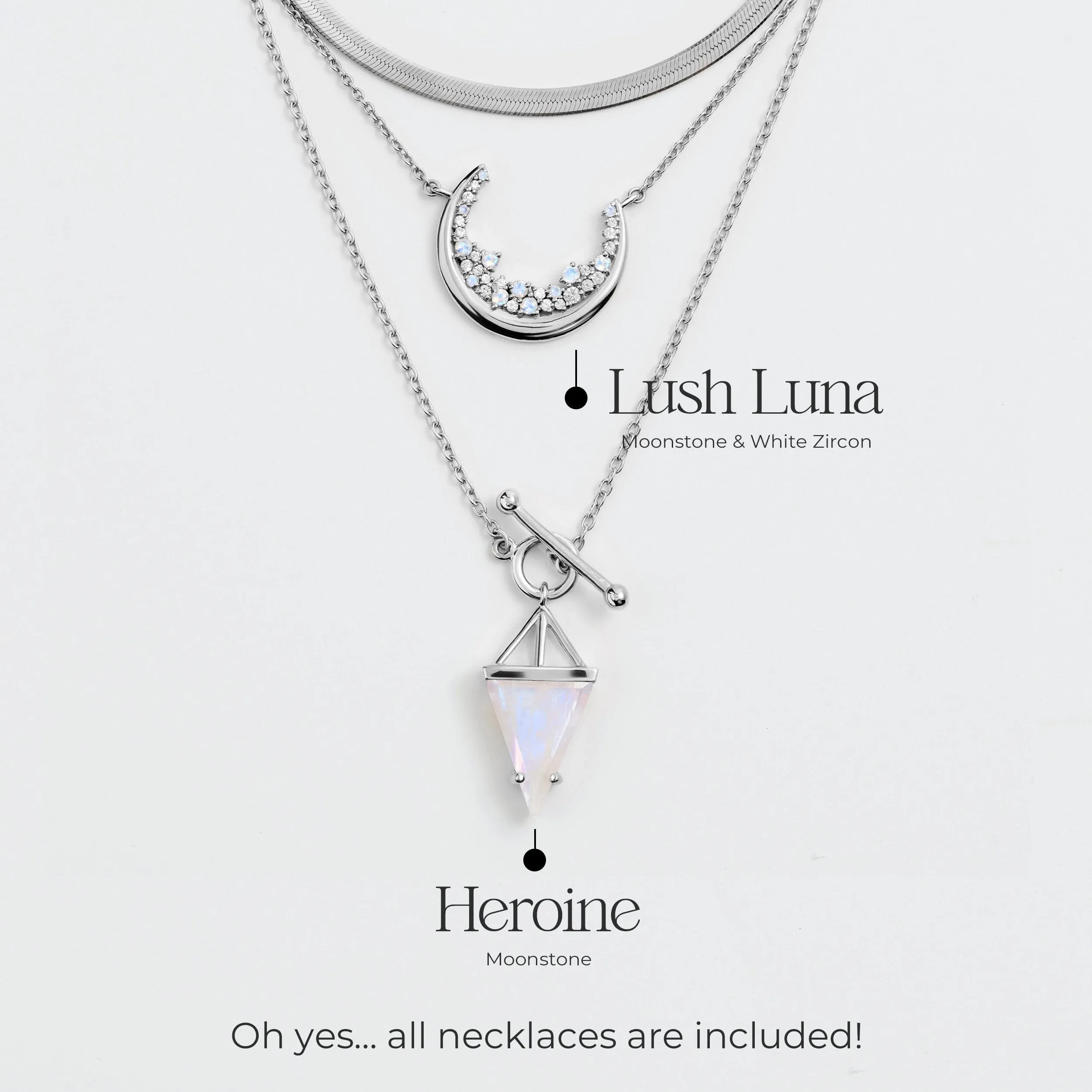 Moonstone Necklace Set - Iconic Trio