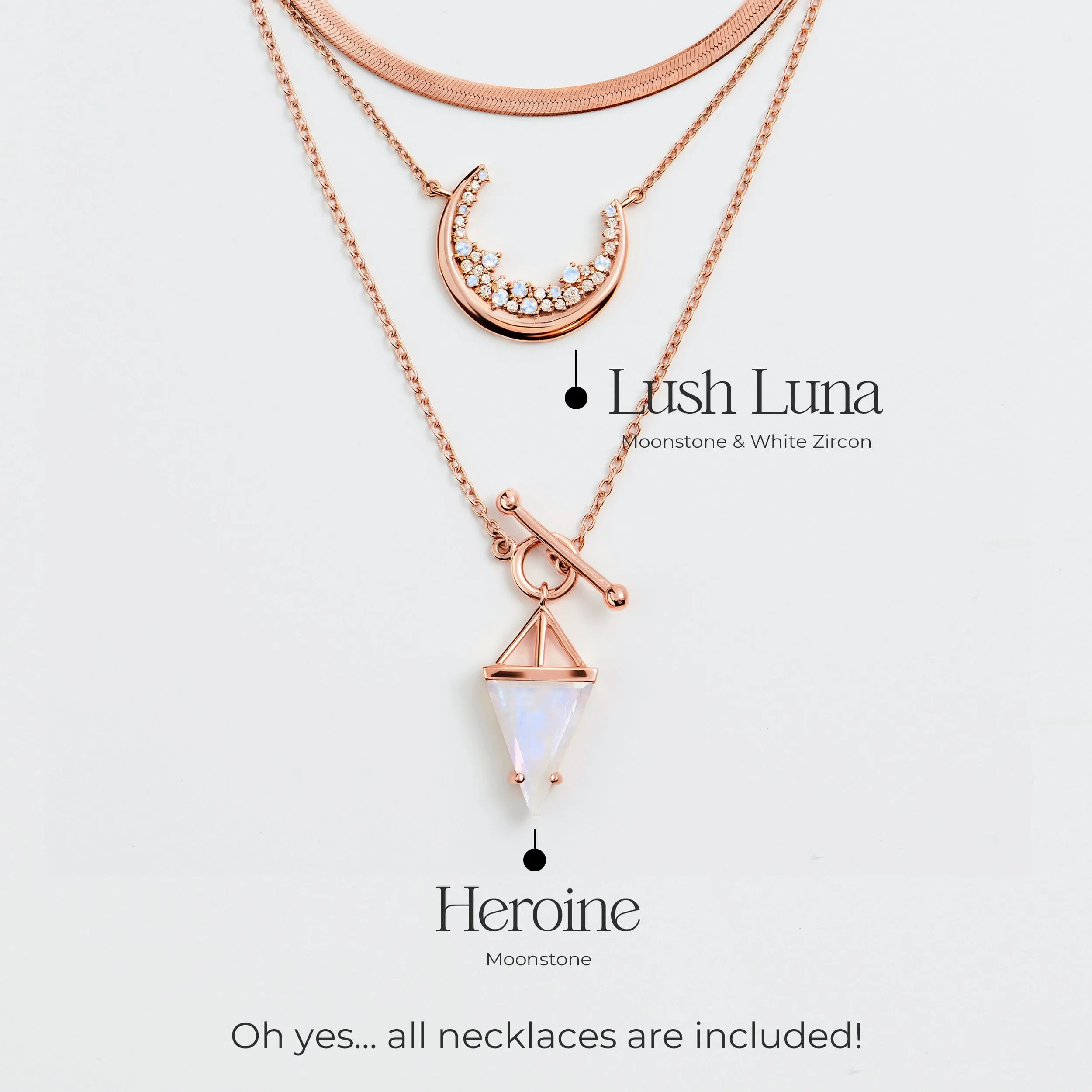 Moonstone Necklace Set - Iconic Trio