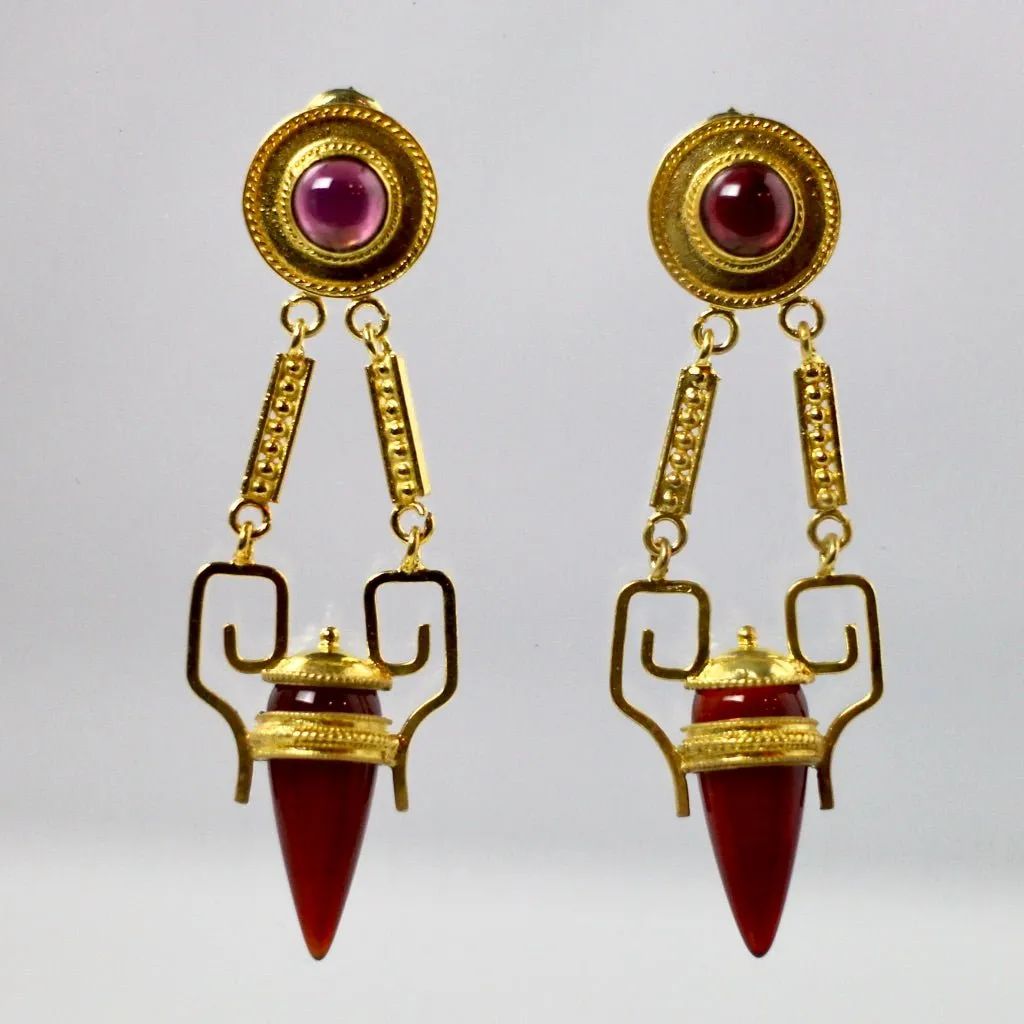 Nijinsky Carnelian and Garnet Earrings