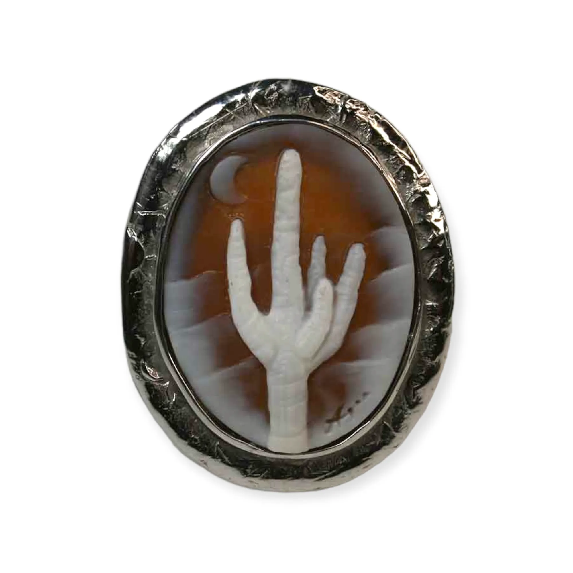 Old Saguaro Cactus Cameo Ring