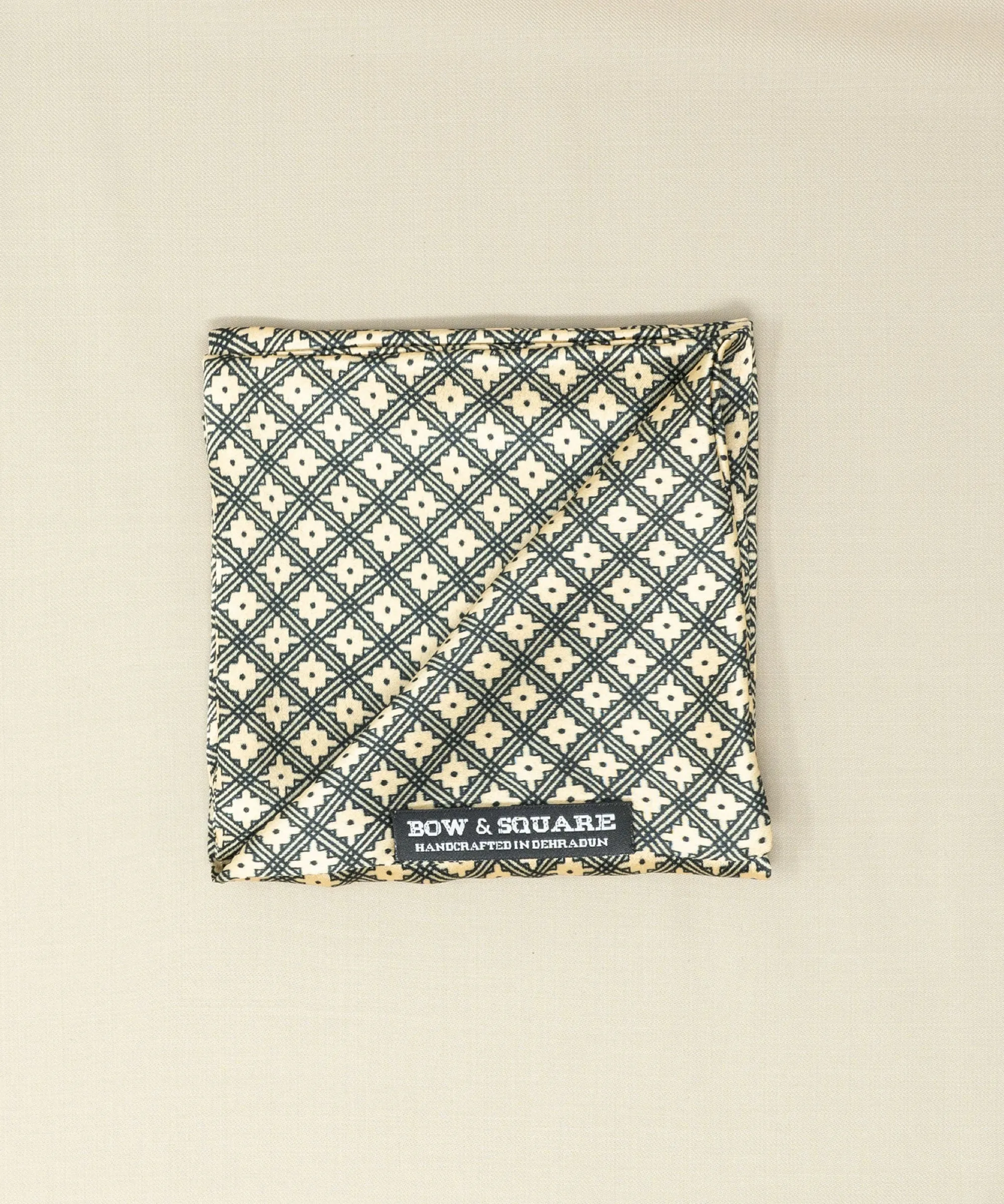 Old School Geometric Blue Pocket Square