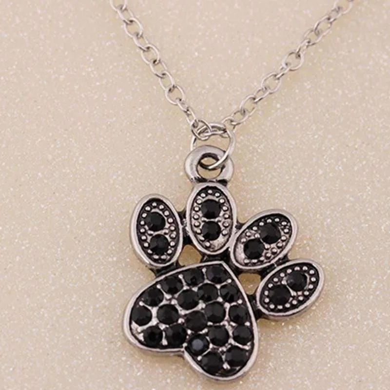 PAWFect Black Rhinestone Necklace