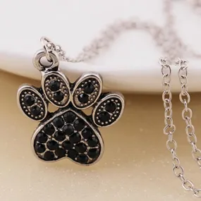 PAWFect Black Rhinestone Necklace