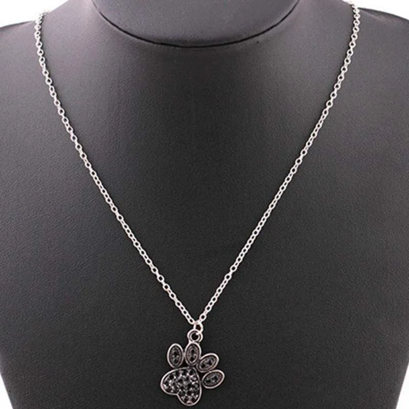 PAWFect Black Rhinestone Necklace