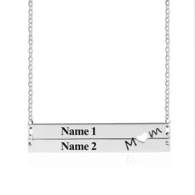 Personalized Stainless Steel Nameplate Bar Necklace