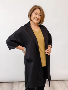 Rachel Coat - Black Twill Ponte