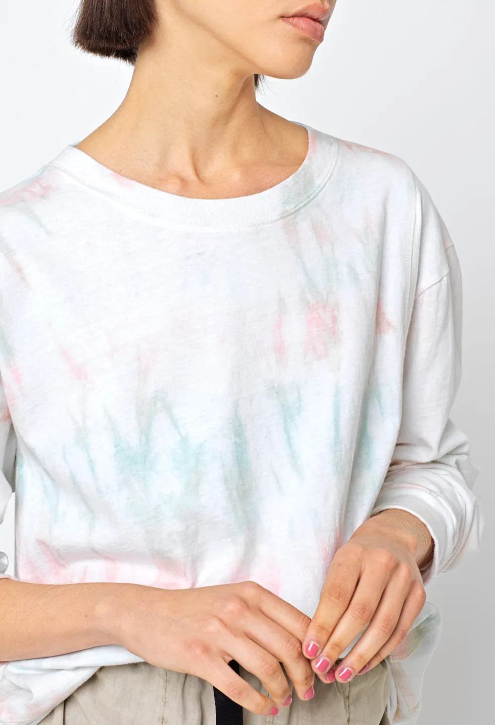 Reconstructed LS Tie Dye Tee / Sand Dollar