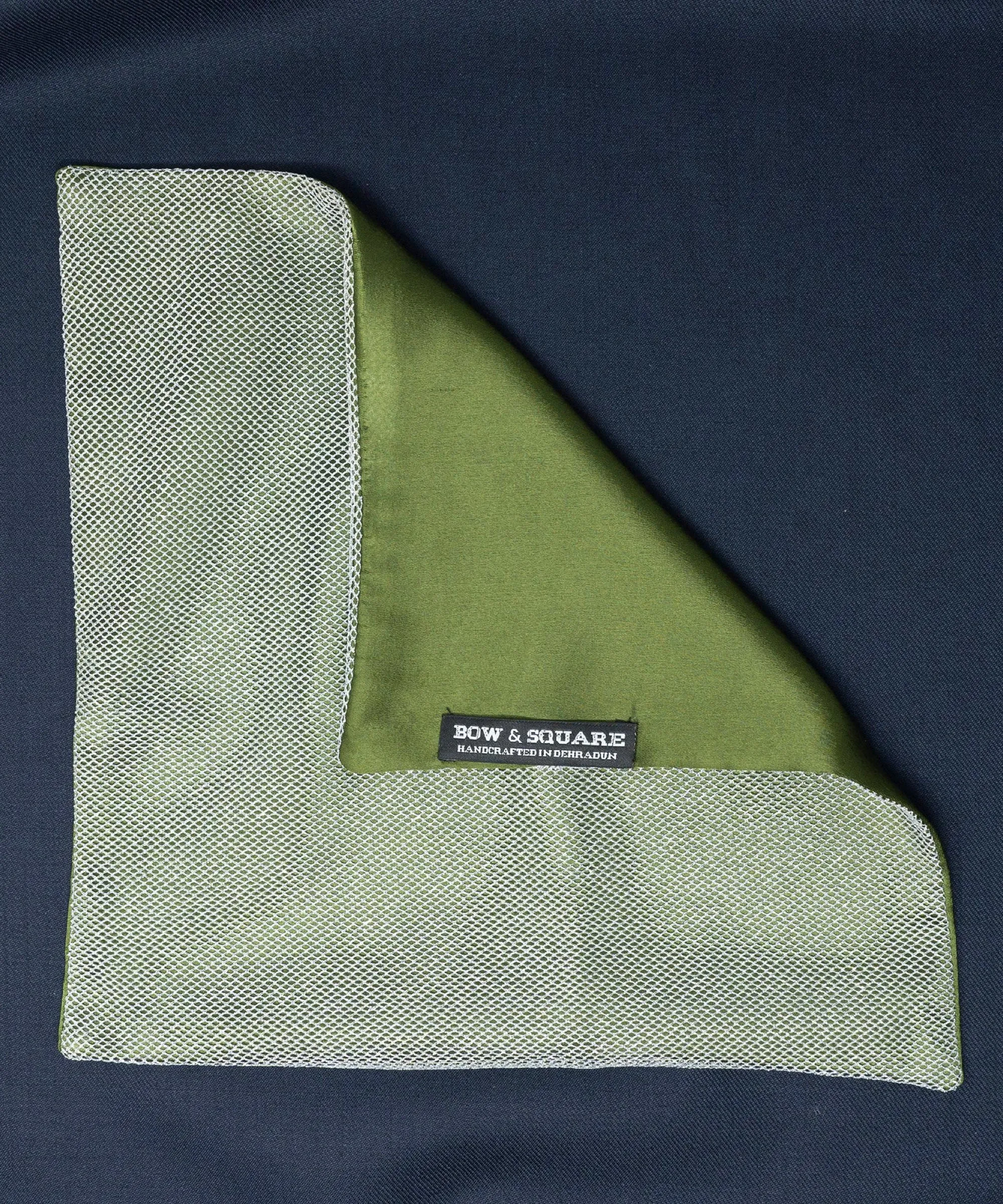 Regal Net Green Pocket Square