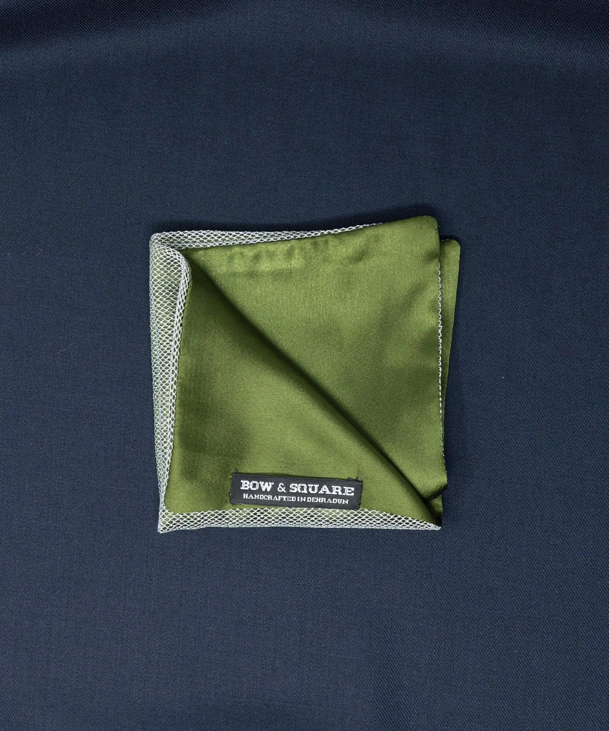 Regal Net Green Pocket Square