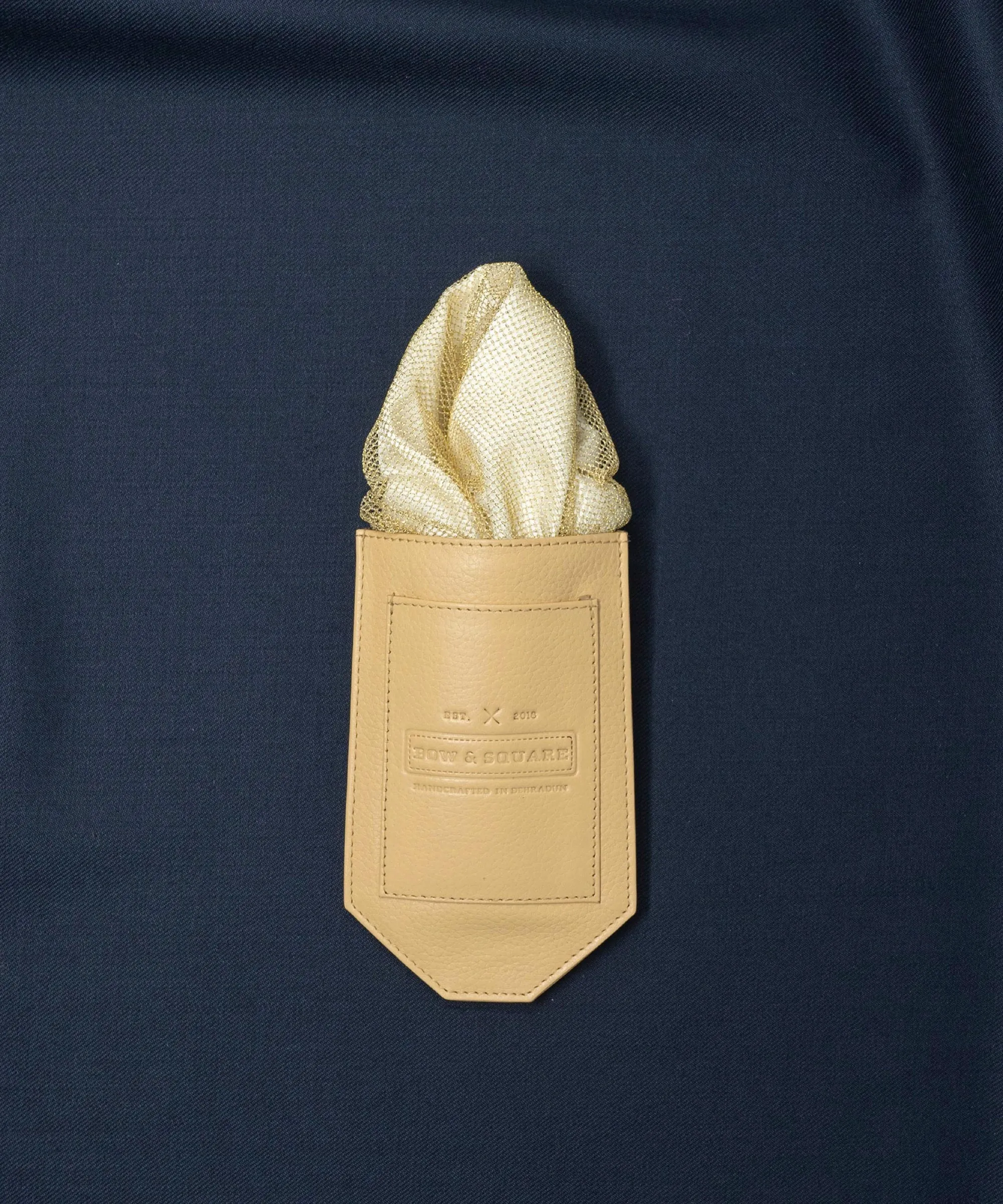 Regal Net White Pocket Square