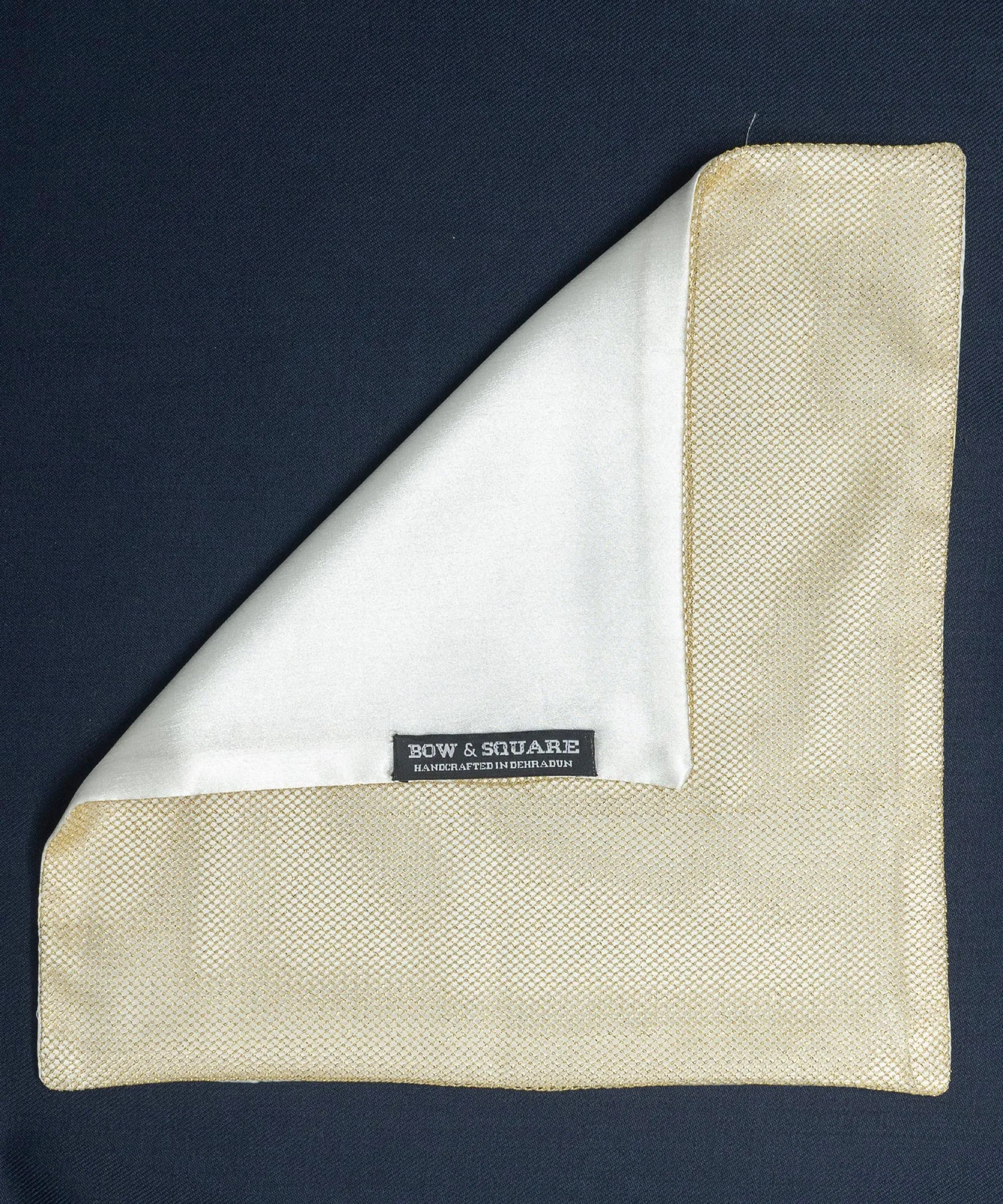 Regal Net White Pocket Square