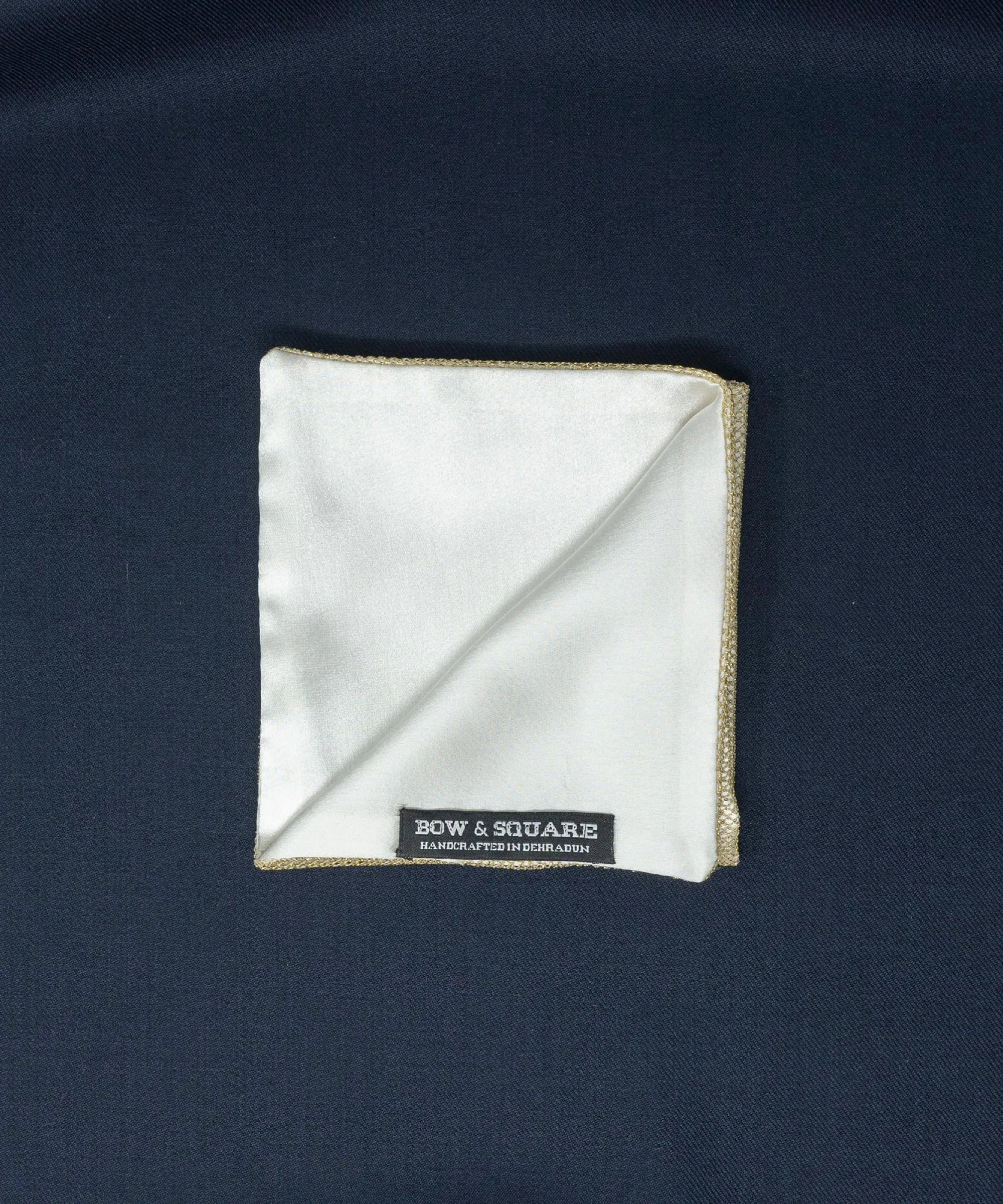 Regal Net White Pocket Square