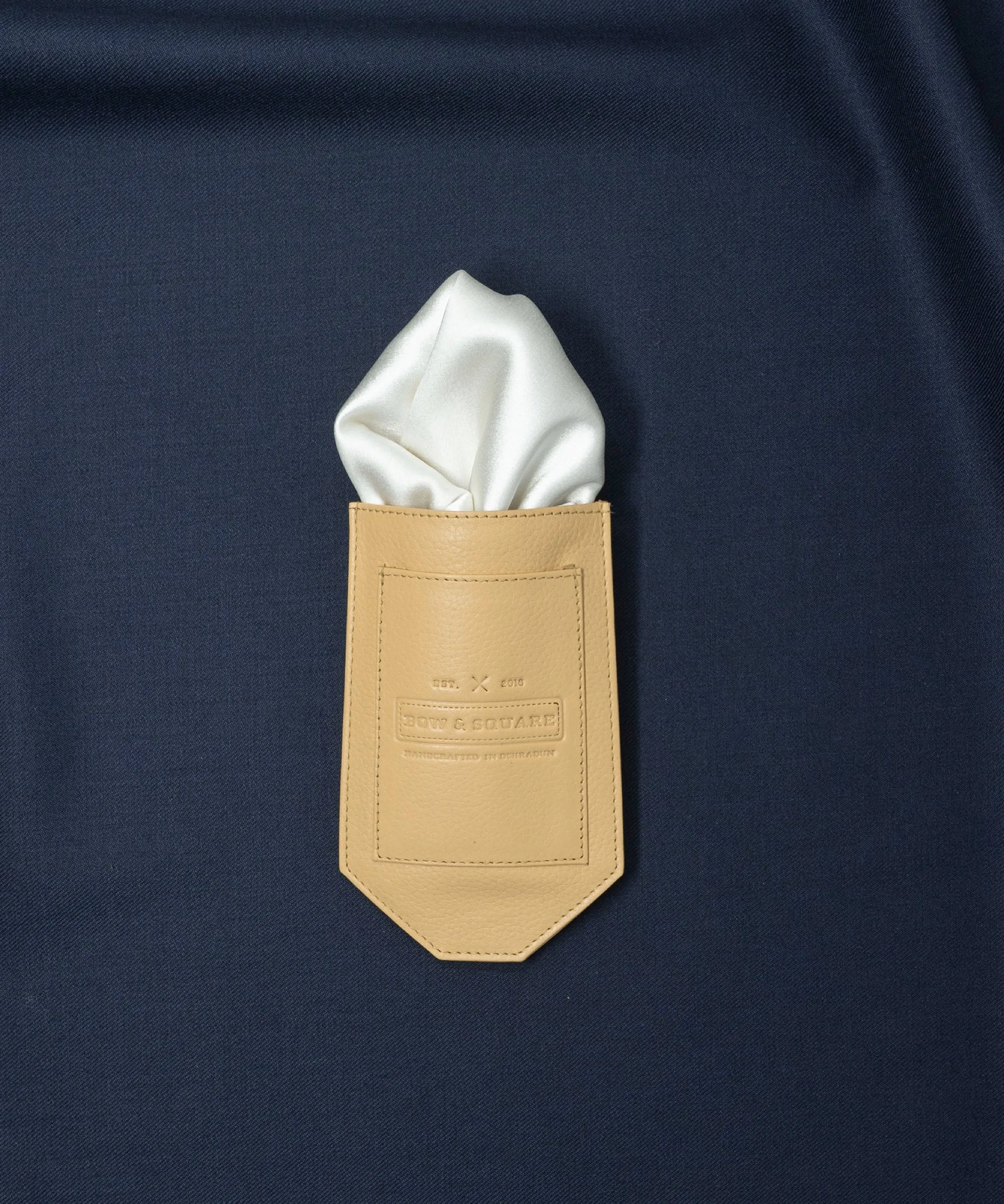 Regal Net White Pocket Square