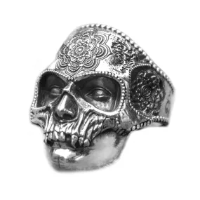 Skull Mask of ChakrasOrient Style MaskUnisex Ring Silver 925