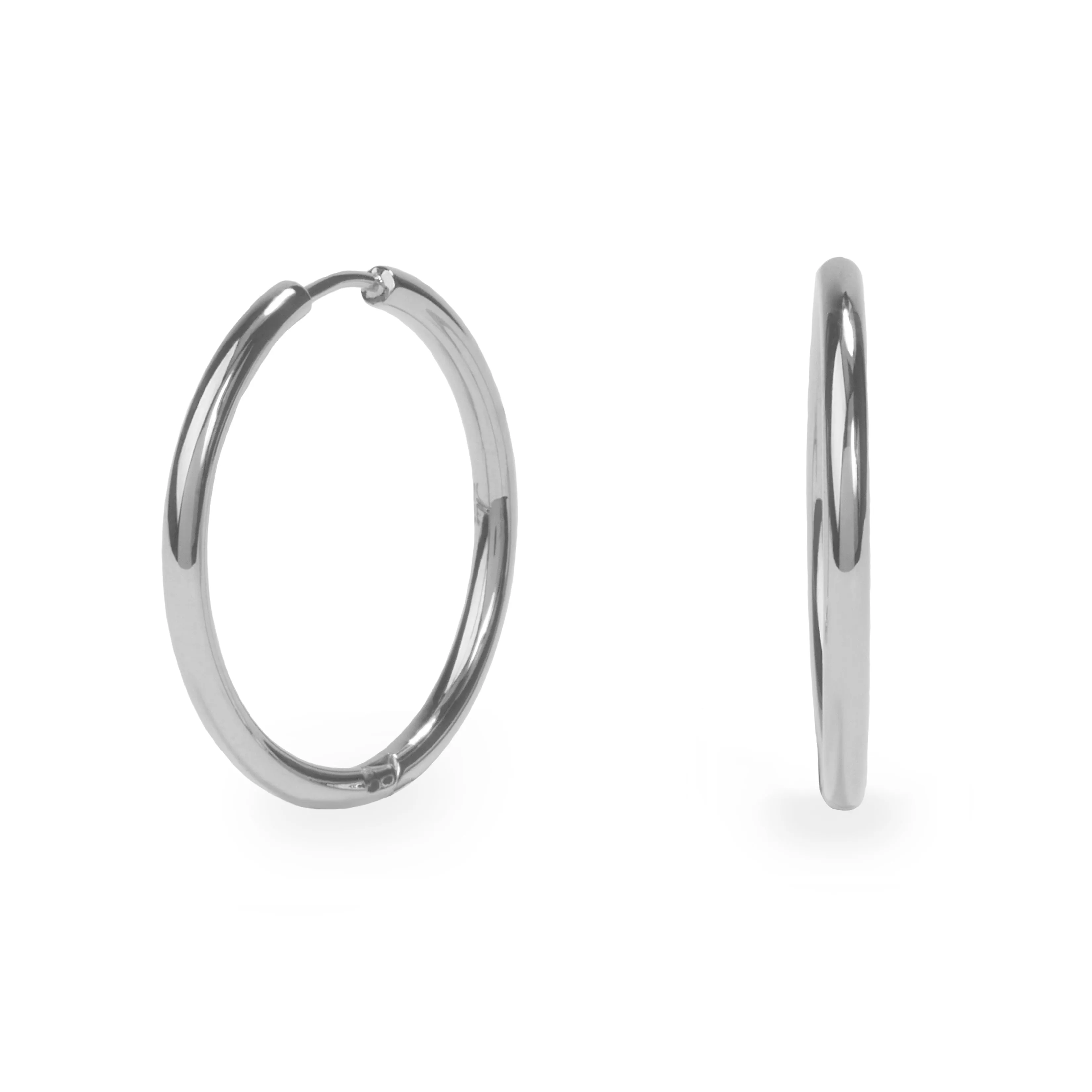 Stainless plain hoop earrings 30 mm